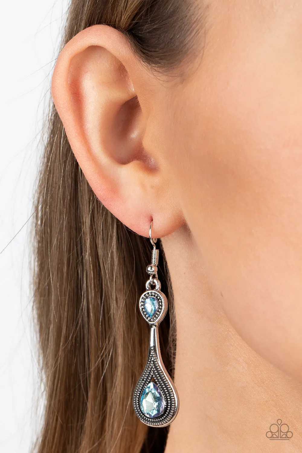 Paparazzi Dazzling Droplets - Blue Earrings