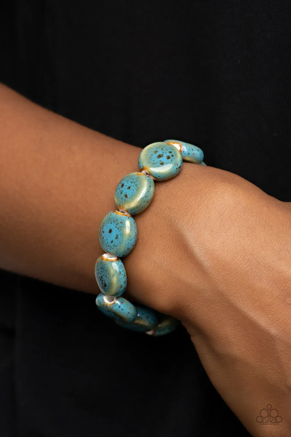 Paparazzi Earthy Entrada - Blue Ceramic Beads Bracelet