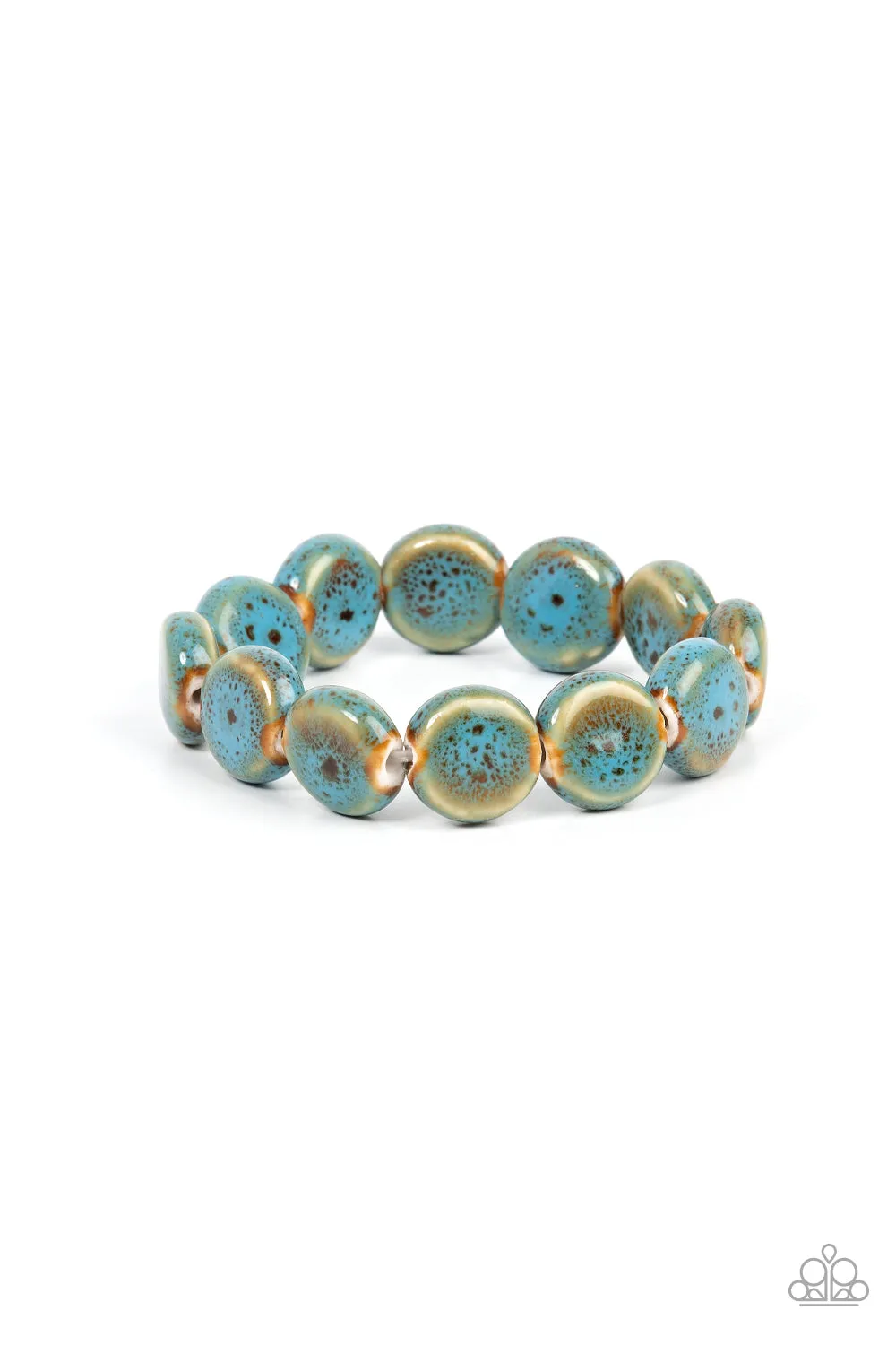 Paparazzi Earthy Entrada - Blue Ceramic Beads Bracelet