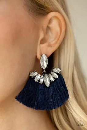 Paparazzi Formal Flair - Blue Tassel Post Earrings