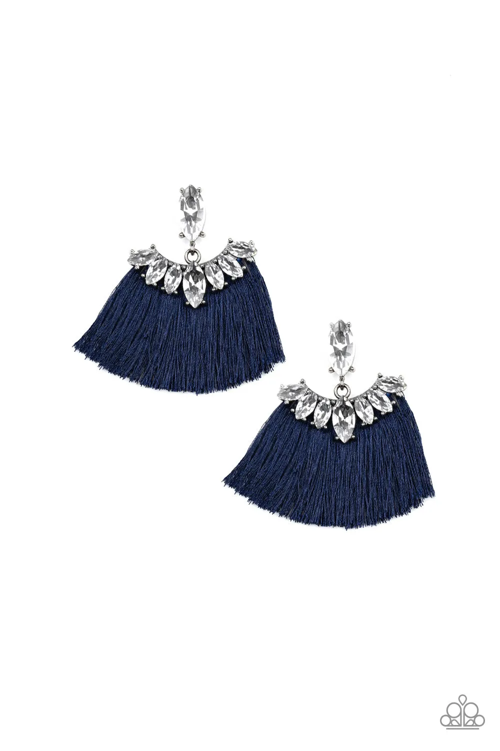 Paparazzi Formal Flair - Blue Tassel Post Earrings