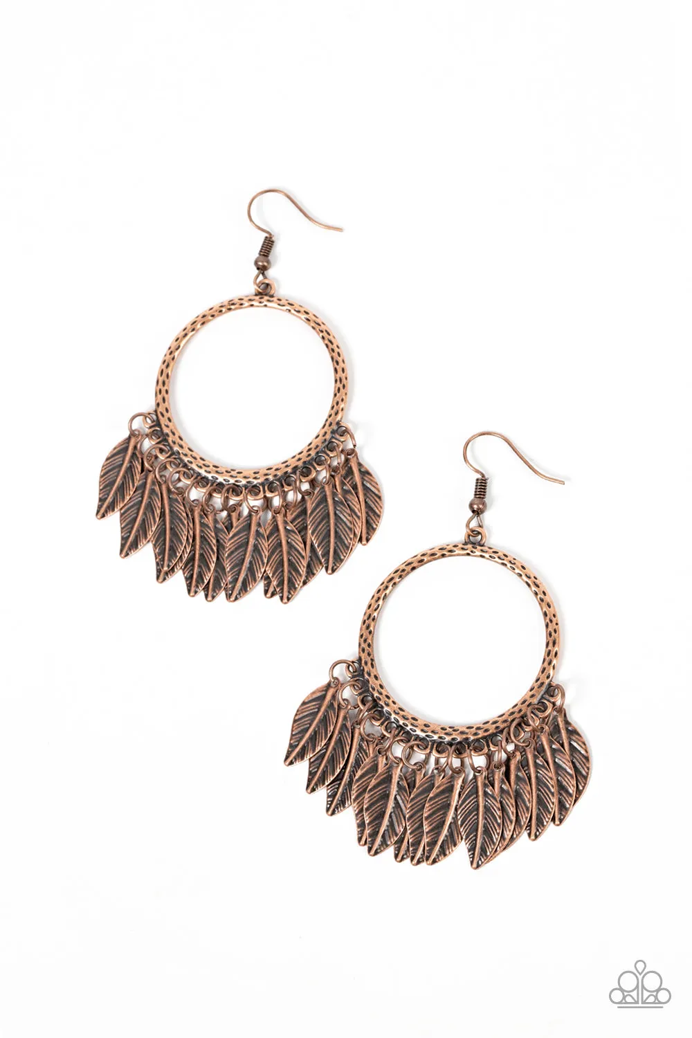 Paparazzi FOWL Tempered - Copper Earrings