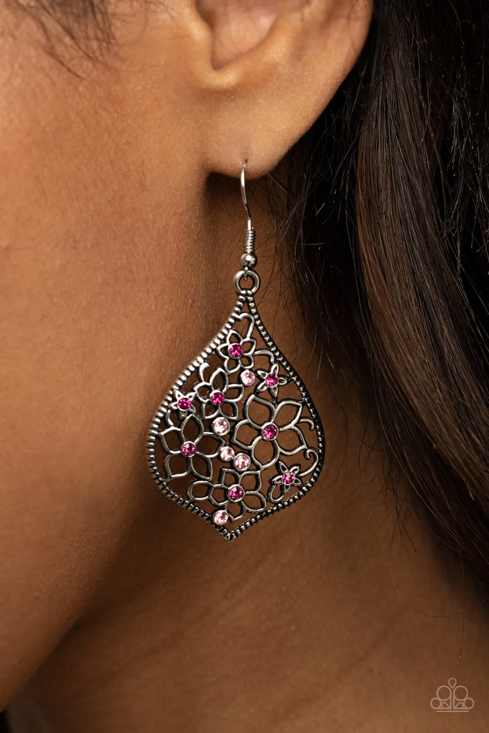 Paparazzi Full Out Florals - Pink Earring