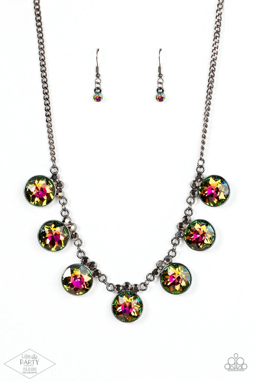 Paparazzi GLOW-Getter Glamour - Multi Oil Spill Necklace