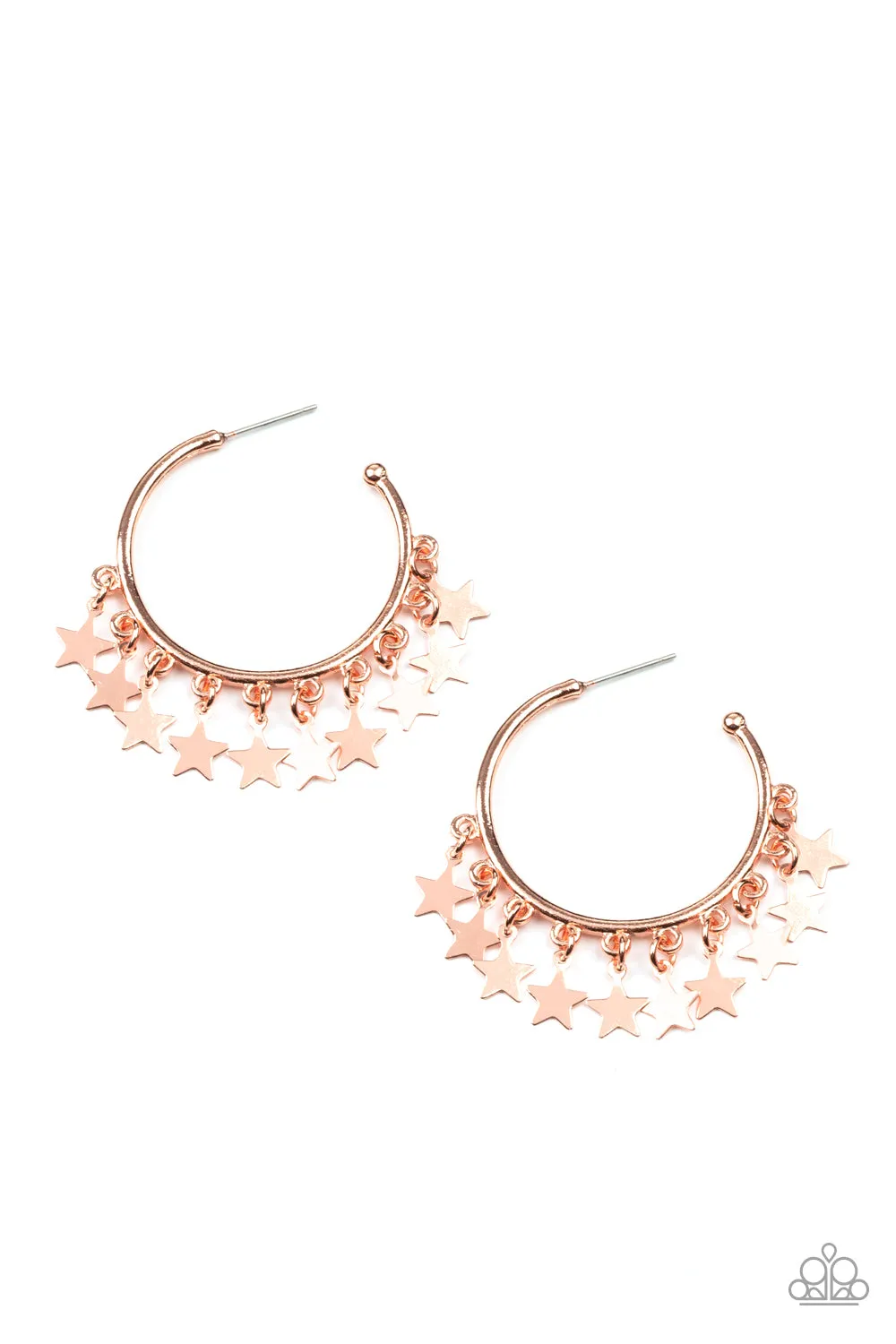 Paparazzi Happy Independence Day Copper Hoop Earrings