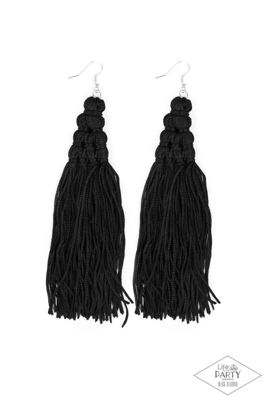 Paparazzi Magic Carpet Ride Black Tassel Earrings