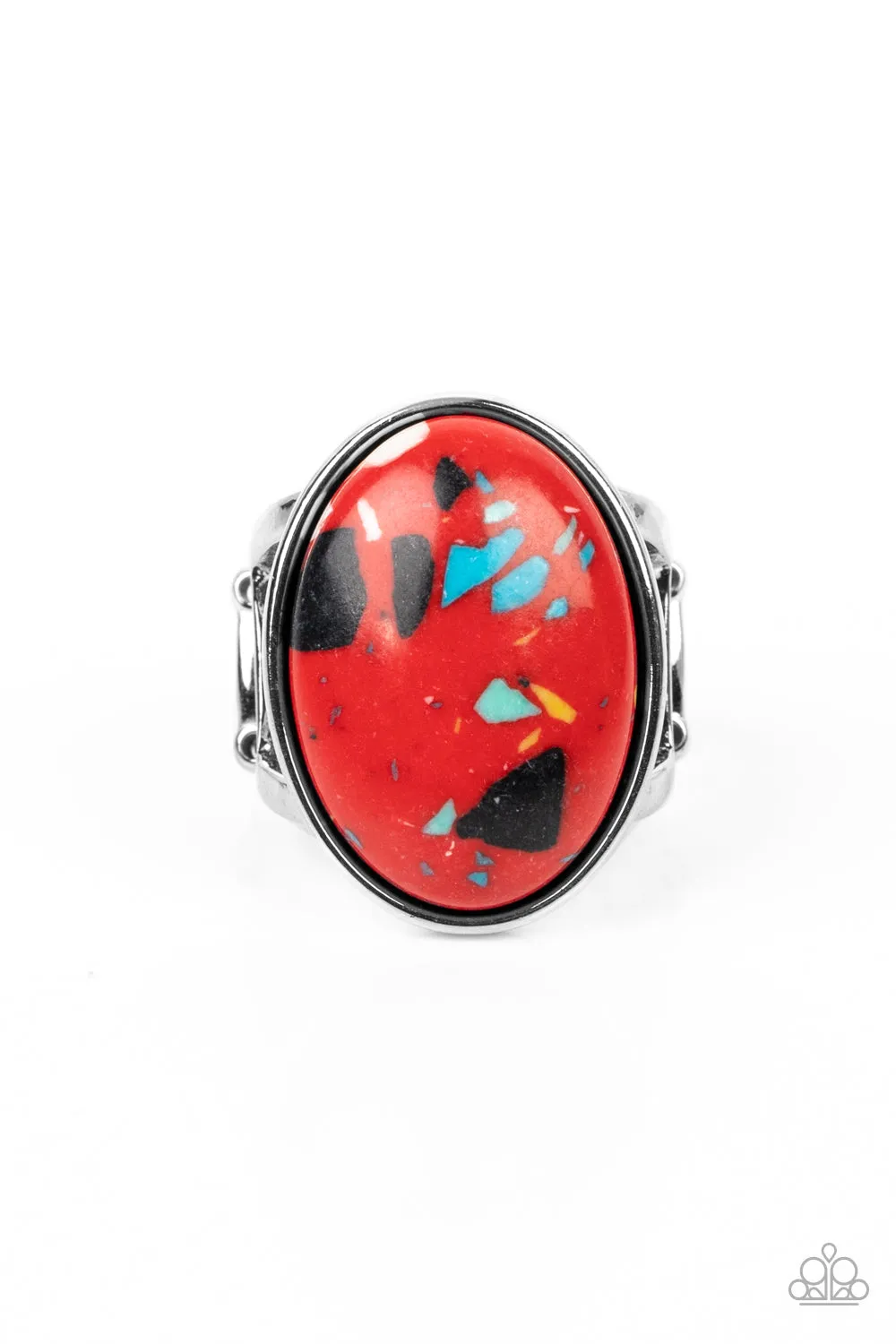 Paparazzi Majestic Marbling Red Marble Ring