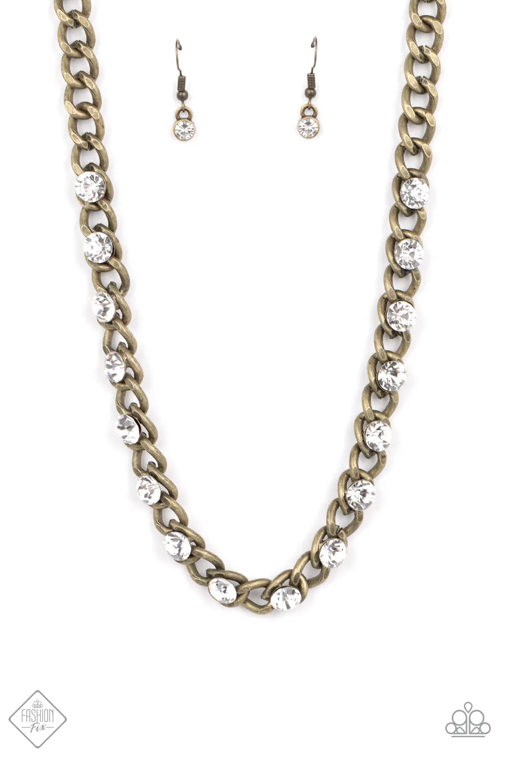 Paparazzi Major Moxie - Brass Short Necklace