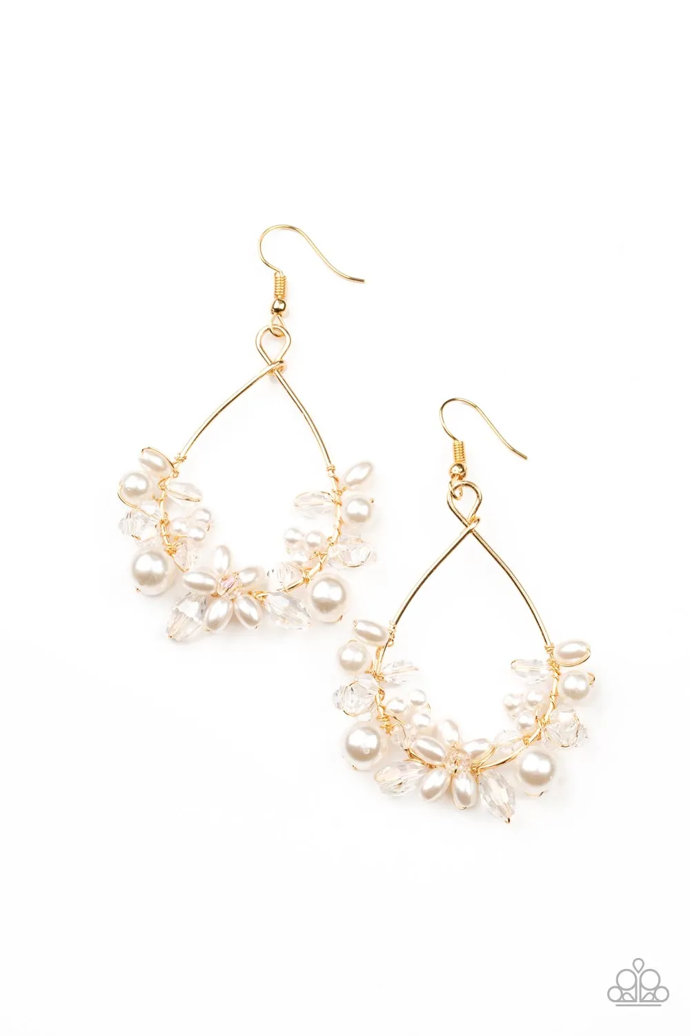 Paparazzi Marina Banquet - Gold Pearl Earrings