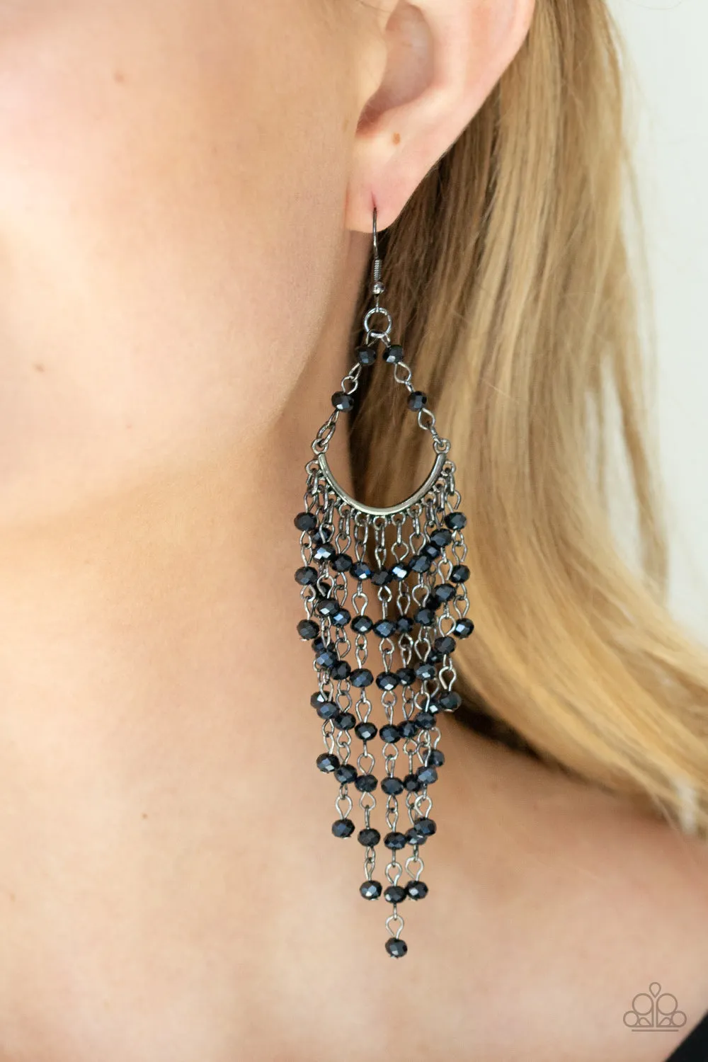 Paparazzi Metro Confetti - Blue Metallic Tassel Earring