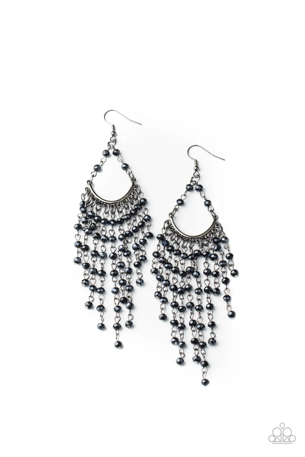 Paparazzi Metro Confetti - Blue Metallic Tassel Earring