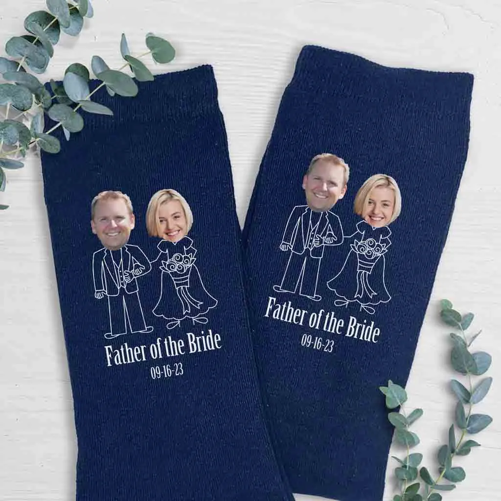 Personalized Father Of The Bride Socks with Photos