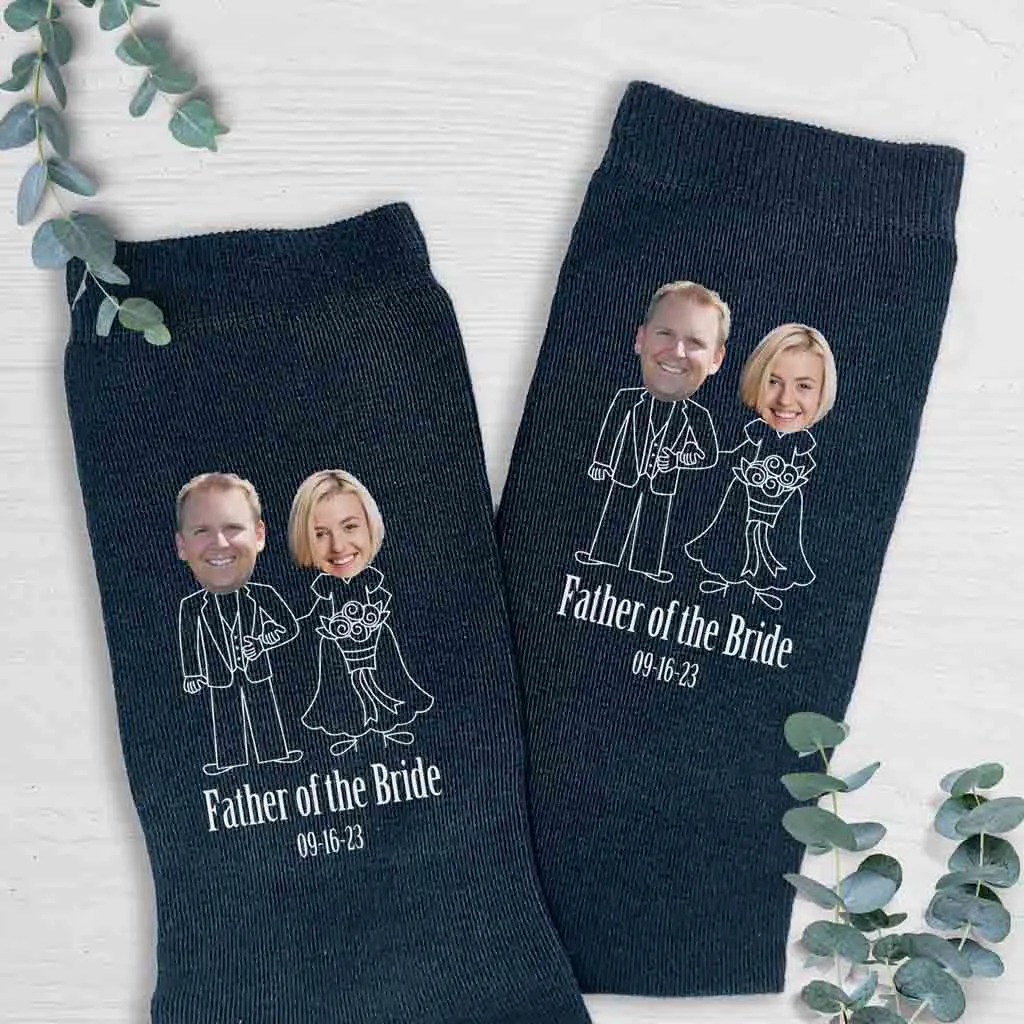 Personalized Father Of The Bride Socks with Photos