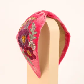 Pinks Embroidered Florals Headband