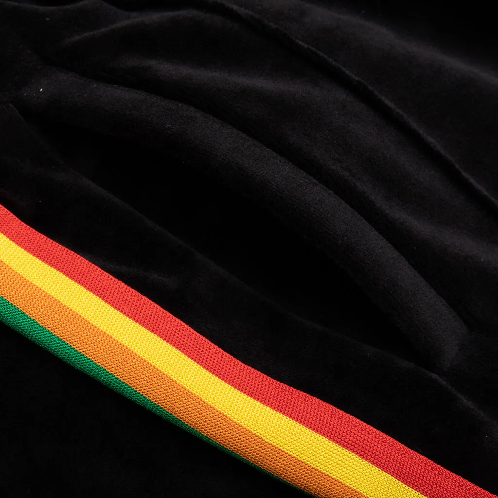 Rainbow Chenille Track Pants - Black/White