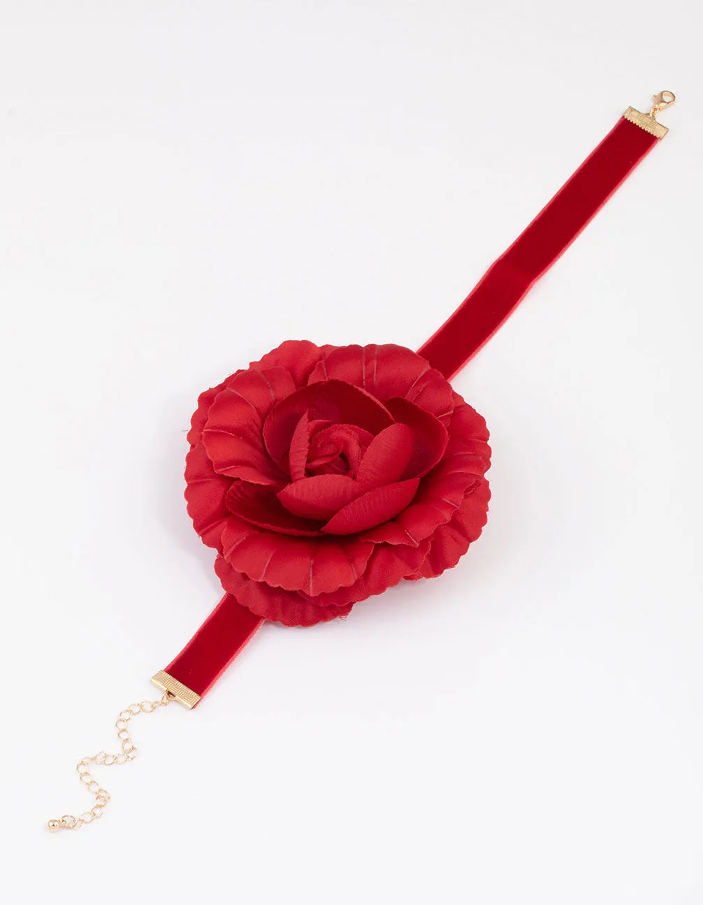 Red Flower Corsage Choker