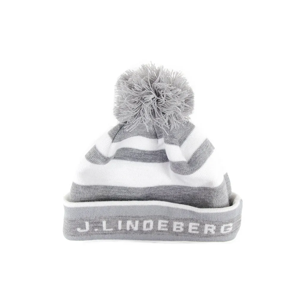 Stripe Golf Beanie Stone Grey Melange