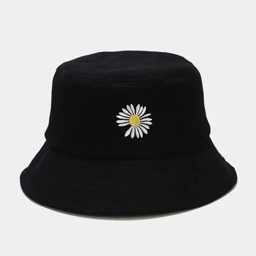 Summer Daisies Bucket Hat  Cotton Beach Sun Hats