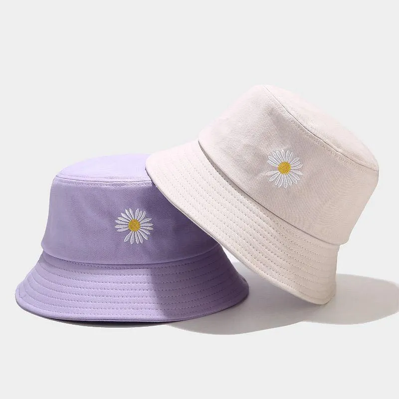 Summer Daisies Bucket Hat  Cotton Beach Sun Hats