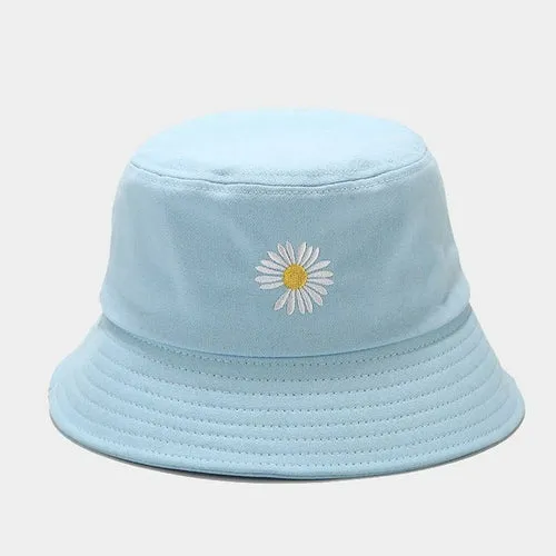 Summer Daisies Bucket Hat  Cotton Beach Sun Hats