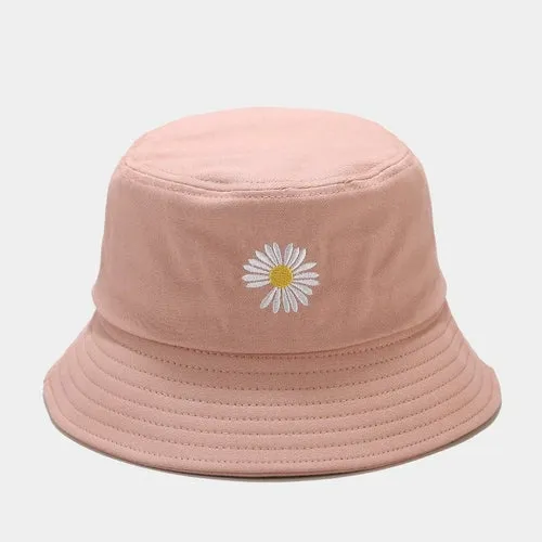 Summer Daisies Bucket Hat  Cotton Beach Sun Hats