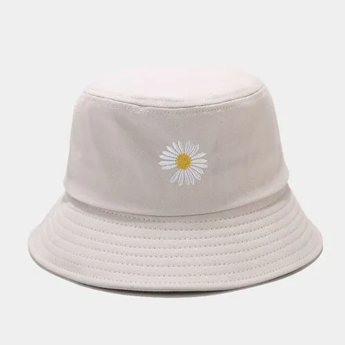 Summer Daisies Bucket Hat  Cotton Beach Sun Hats