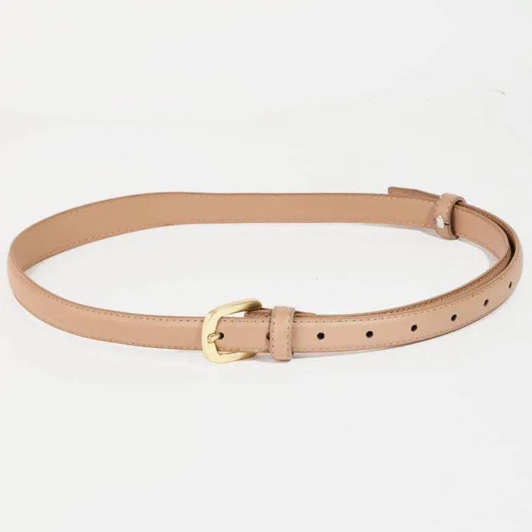 Thin Faux Leather Belt