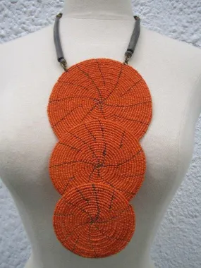 Triple Bound Necklace Orange