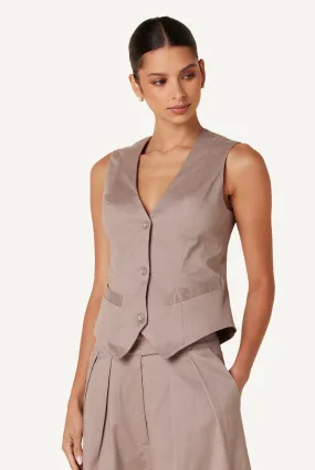 TULI TWILL VEST | TOAST