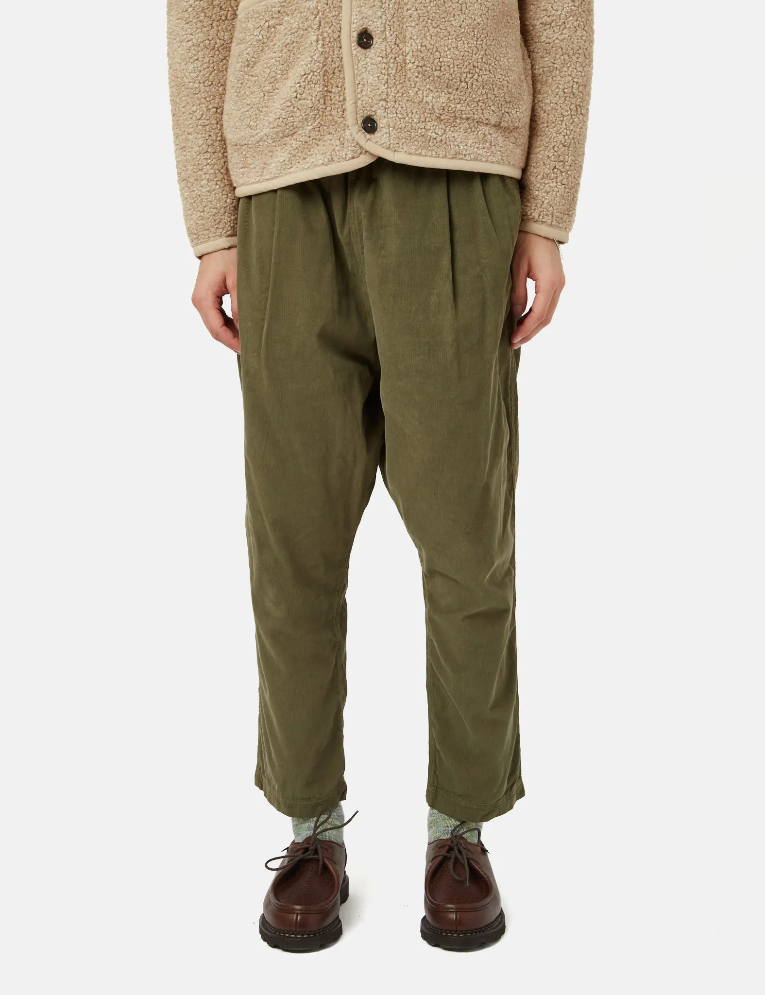 Universal Works Kyoto Work Pant (Cord) - Bright Olive Green