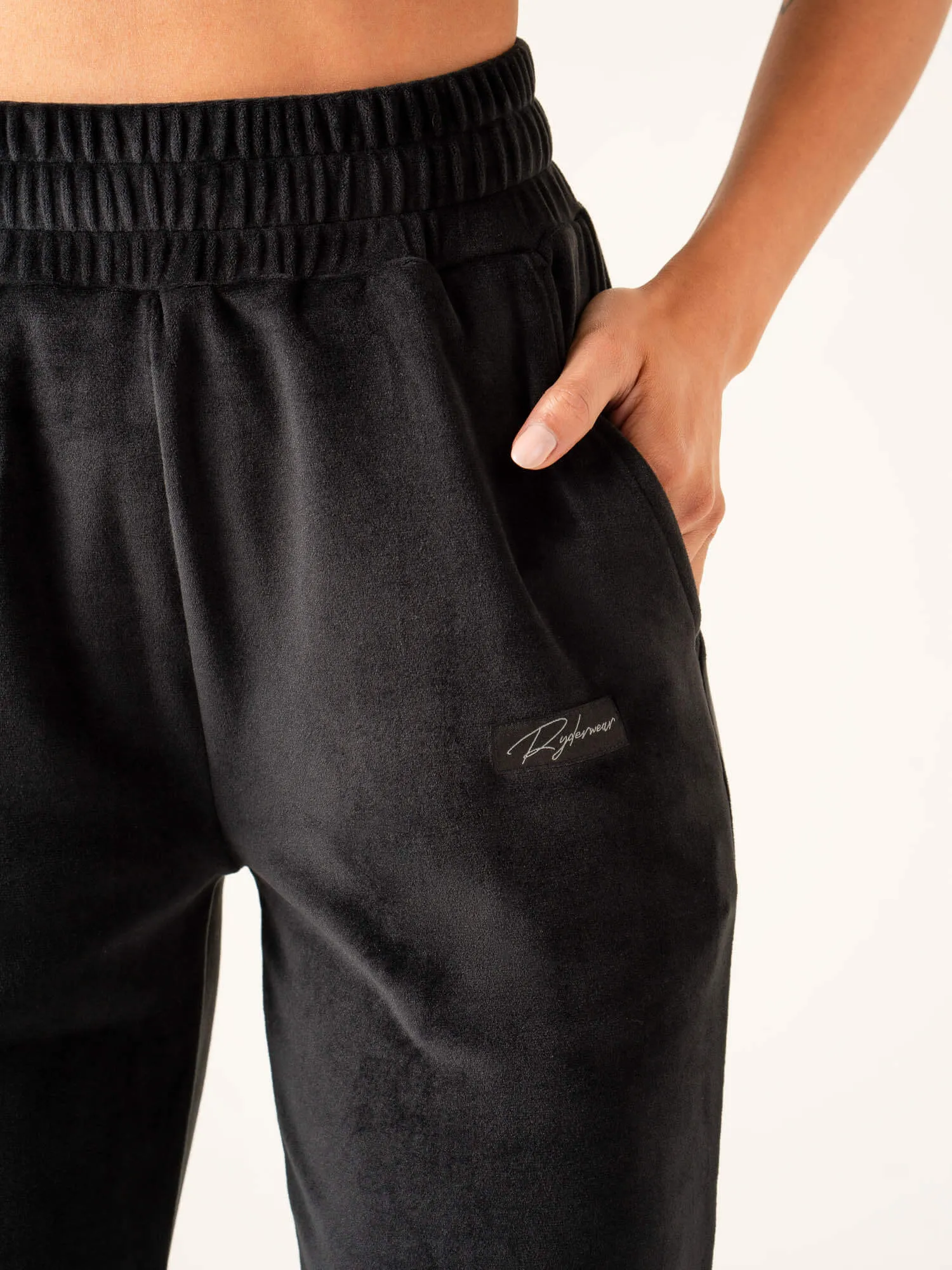 Velour Track Pant - Black all