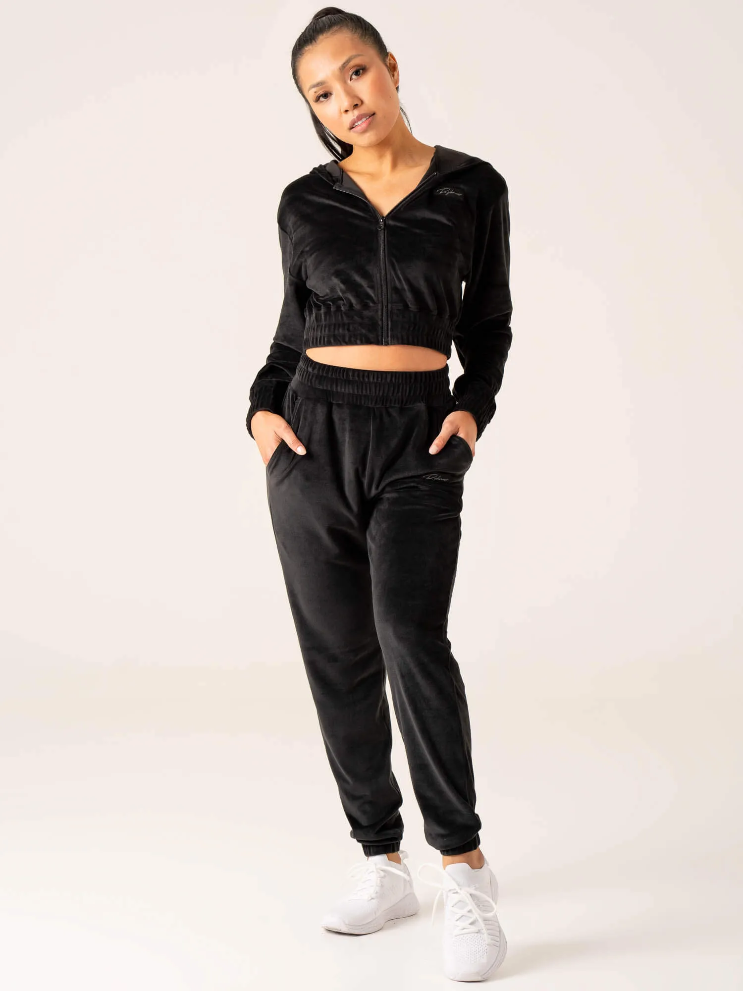 Velour Track Pant - Black all