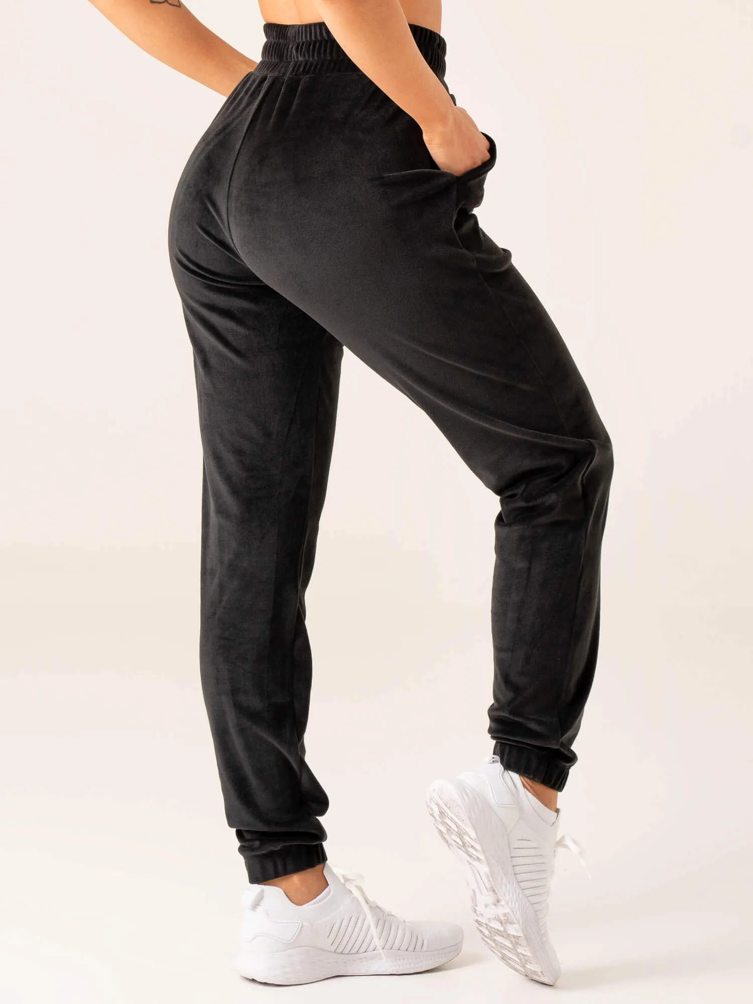 Velour Track Pant - Black all