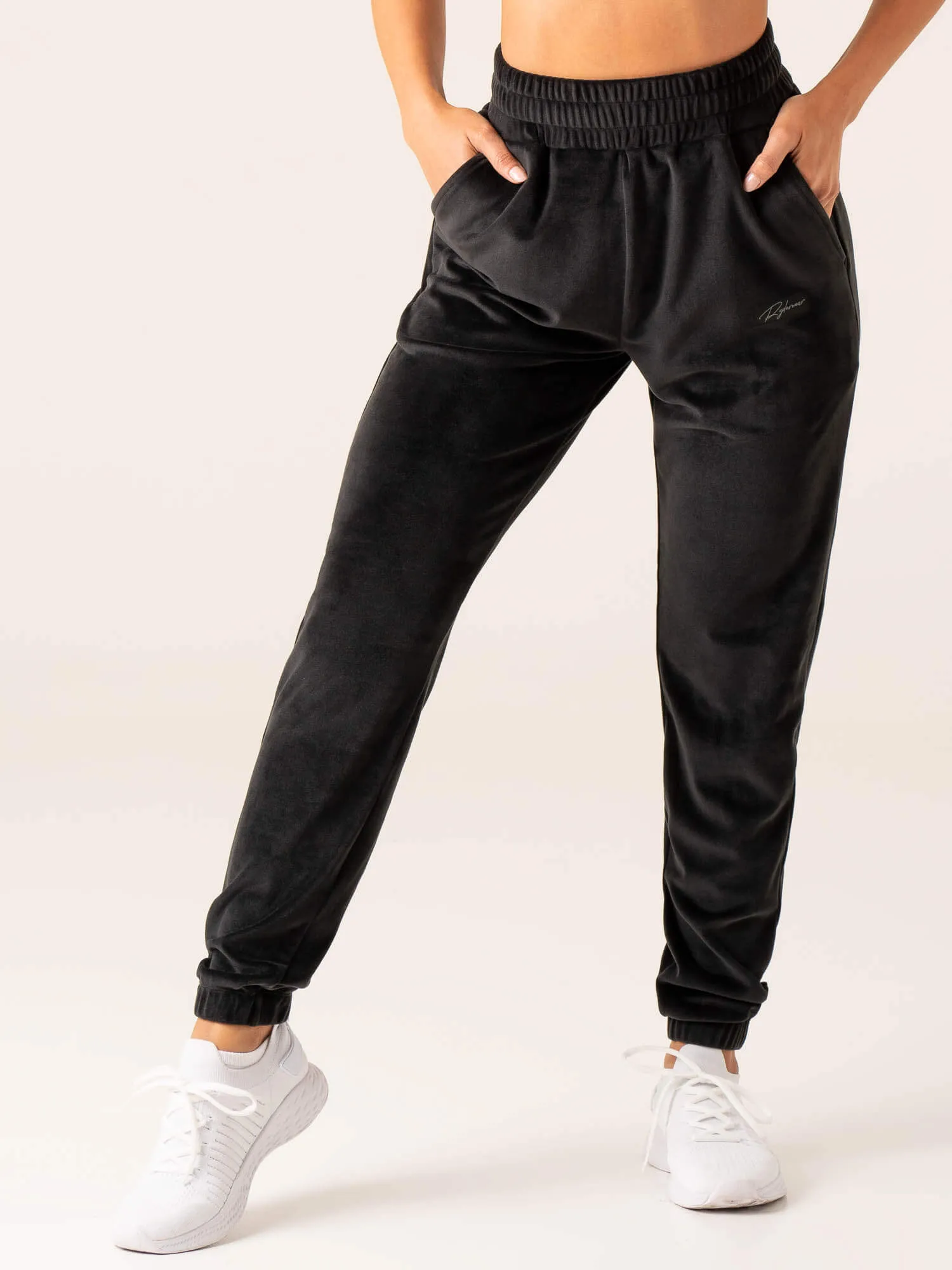 Velour Track Pant - Black all