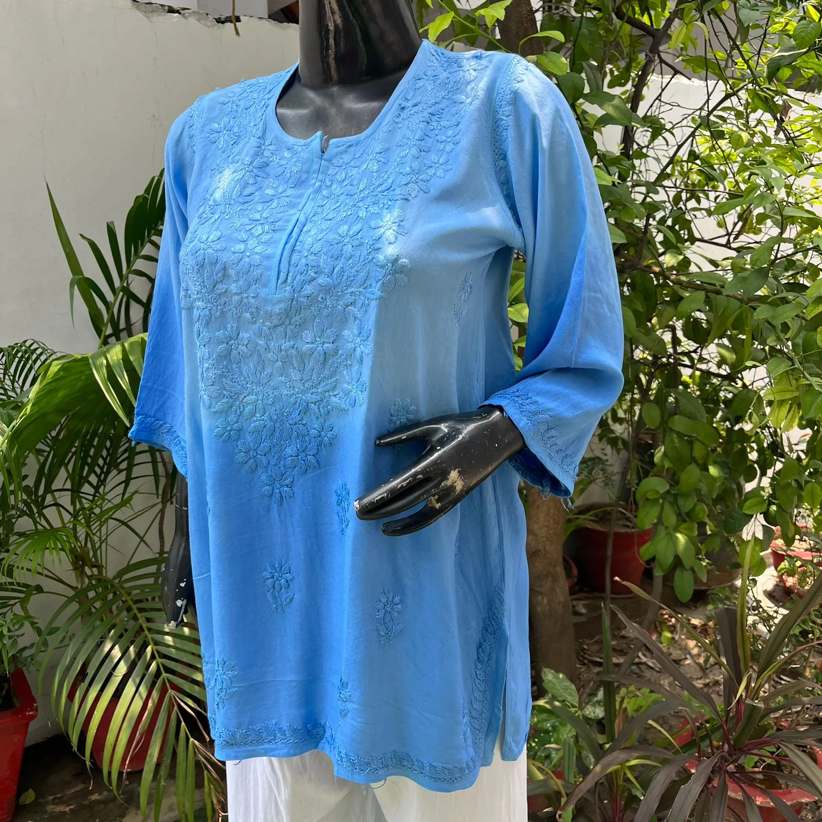 Vibha Ombre Chikankari Short Top