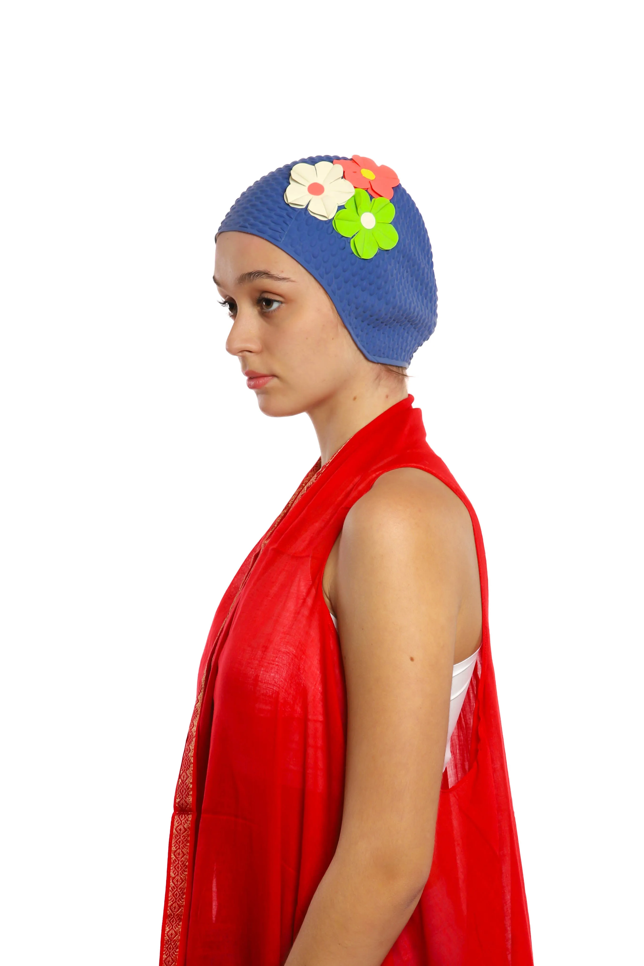 Vintage 3 Flowers Swim Cap