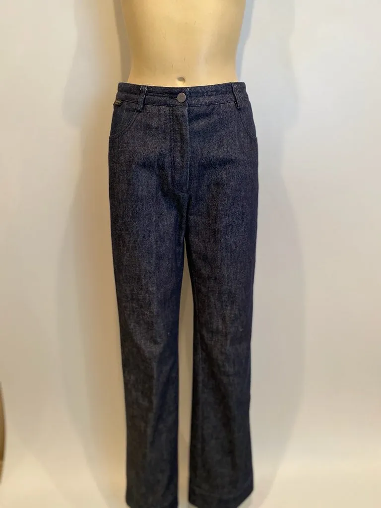 Vintage Chanel 99P, 1999 Spring denim blue pant suit set FR 36/38