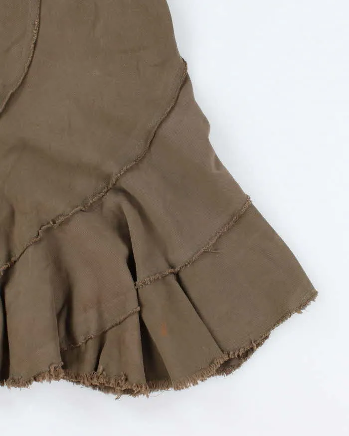 Vintage Woman's Khaki Asymmetric skirt - M