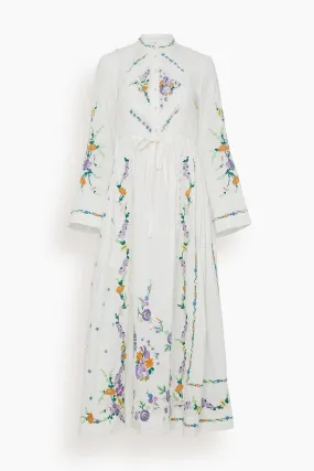 Willa Embroidered Shirtdress in Ivory