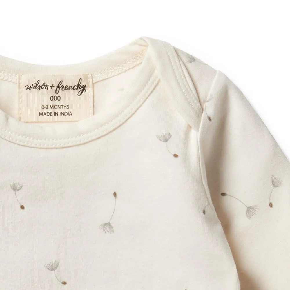 Wilson & Frenchy | Organic Envelope Baby Bodysuit - Floating Dandelions